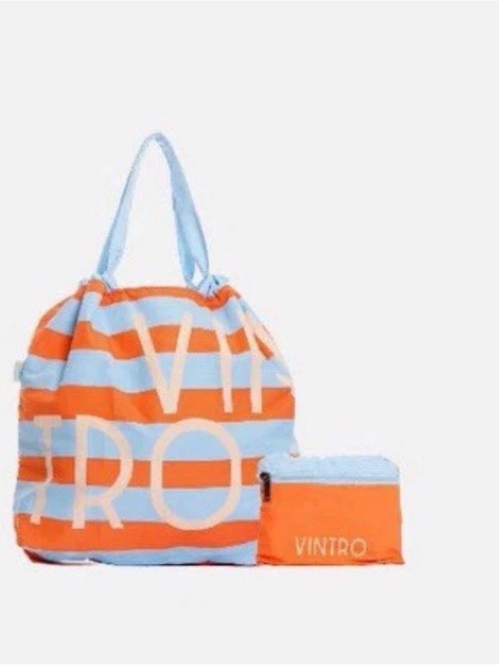 Vintro. Vibrant Green and Light Blue Tote bag
